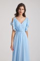 Crinkle Chiffon Bridesmaid Dresses with Open Flutter Sleeves Canada