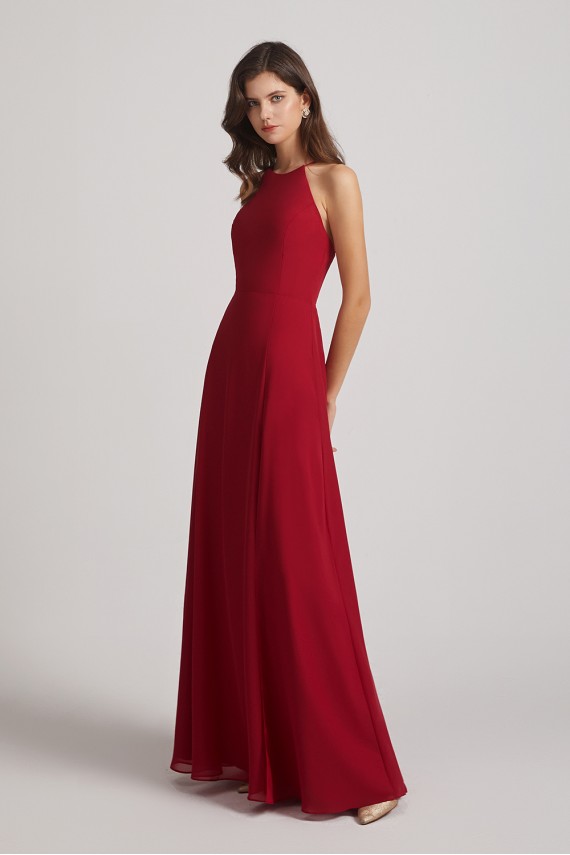 Halter Chiffon Maxi Dresses with Side Slit Canada