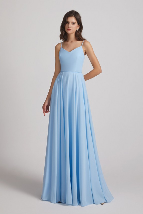 V-Neck Spaghetti Straps A-Line Chiffon Bridesmaid Dresses Canada