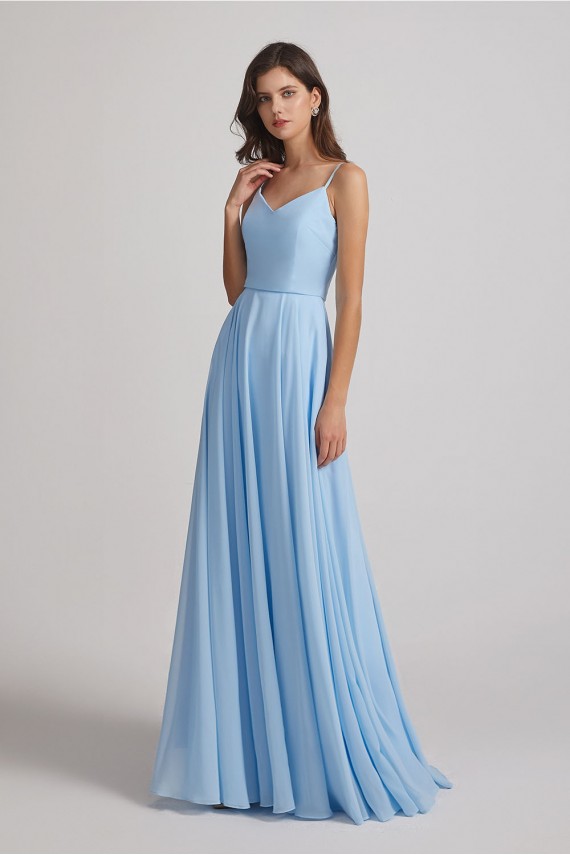 V-Neck Spaghetti Straps A-Line Chiffon Bridesmaid Dresses Canada