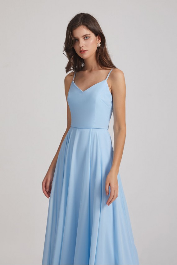 V-Neck Spaghetti Straps A-Line Chiffon Bridesmaid Dresses Canada