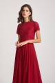 Jewel Lace Top Short Sleeve Long Chiffon Bridesmaid Dresses Canada