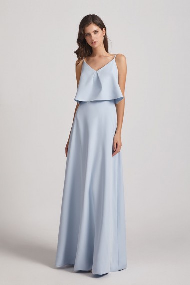 Spaghetti Straps V-Neck Maxi Gown with A-Line Skirt Canada