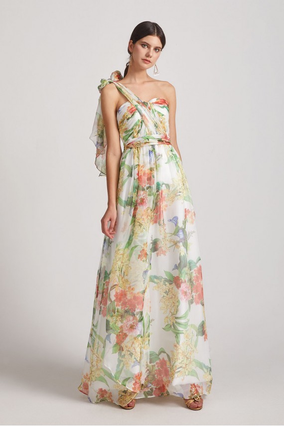 Strapless Sweetheart Floral Bridesmaid Dresses Canada