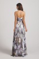Strapless Cross-Ruched Bodice Patterned Floral Bridesmaid Dresses Canada