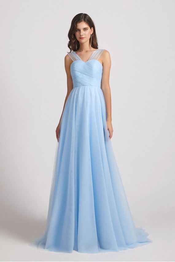 Sweetheart Backless Floor Length Tulle Bridesmaid Dresses Canada