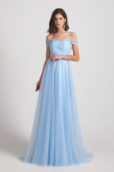 Sweetheart Backless Long Tulle Bridesmaid Dresses Canada