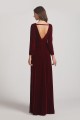 Sexy Long Sleeve Velvet Bridesmaid Dresses with Illusion Deep V-Neck Canada