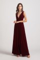 Bold Velvet Bridesmaid Dress with Daring Deep V Neck Canada