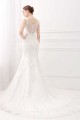 Ivory Wide Straps Mermaid V-neck Lace Wedding Dresses Canada