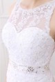 White Jewel Sleeveless Mermaid Lace Wedding Dresses With Belt Canada