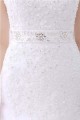 White Jewel Sleeveless Mermaid Lace Wedding Dresses With Belt Canada