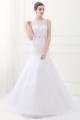 White Jewel Sleeveless Mermaid Lace Wedding Dresses With Belt Canada