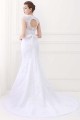 White Mermaid Lace V-Neck Cap Sleeves Wedding Dresses With Belt Canada