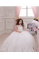 Ivory Ball Gown Bateau Neck Chapel Train Sleeveless Flower Girl Dress Canada