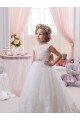 Ivory Ball Gown Bateau Neck Chapel Train V-Back Flower Girl Dress Canada