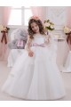 Ivory Ball Gown Bateau Neck Long Chapel Train Sleeveless Flower Girl Dress Canada