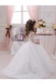 Ivory Ball Gown Bateau Neck Long Chapel Train Sleeveless Flower Girl Dress Canada