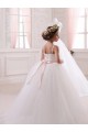 Ivory Ball Gown Sweetheart Chapel Train Sleeveless Flower Girl Dress Canada
