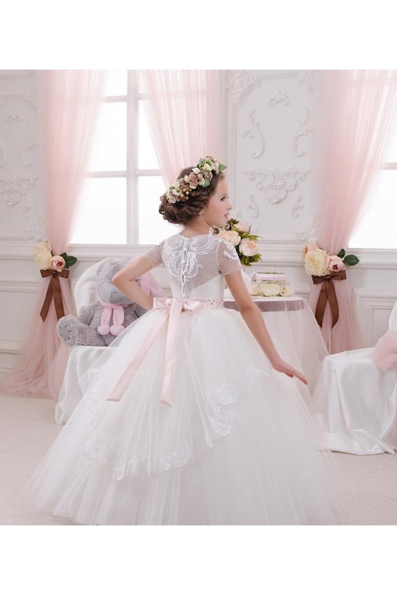 Ivory Ball Gown Sweetheart Sleeveless Long Flower Girl Dress Canada