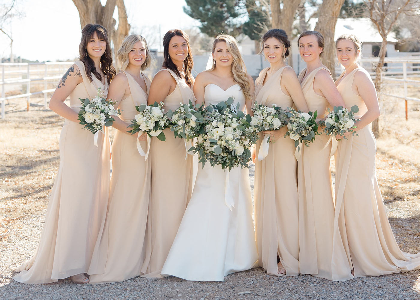 Champagne Real Sexy Long Chiffon Dusty Blue Bridesmaid Dresses with High Slit and Front Ruffles (AF0375)